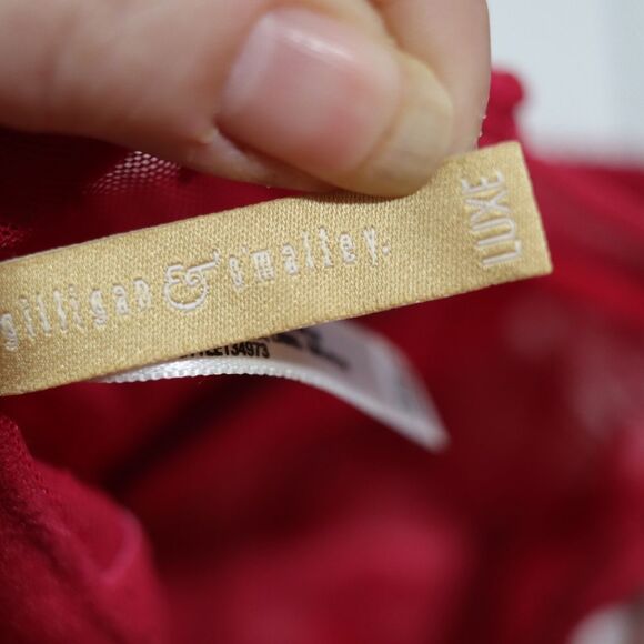 Gillian & O'Malley Red Lace Corset & Thong Set 38 C / Medium Lingerie Set - Picture 13 of 14